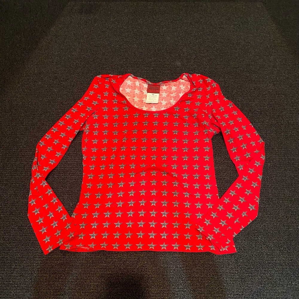 VERSACE JEANS COUTURE Red & Gray Star Long Sleeve